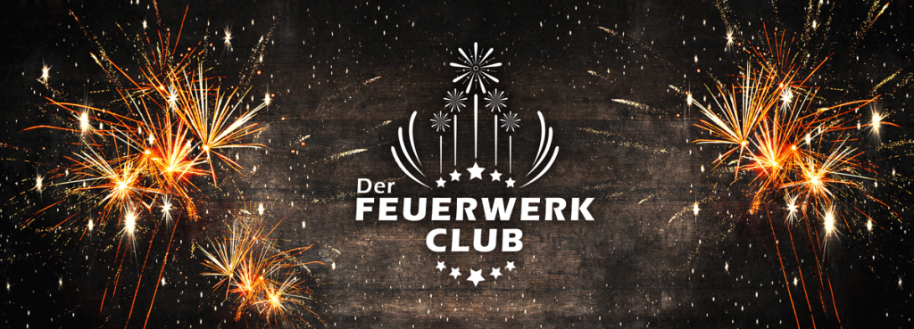 Logo Feuerwerk Club mit Feuerwerk Hintergrund