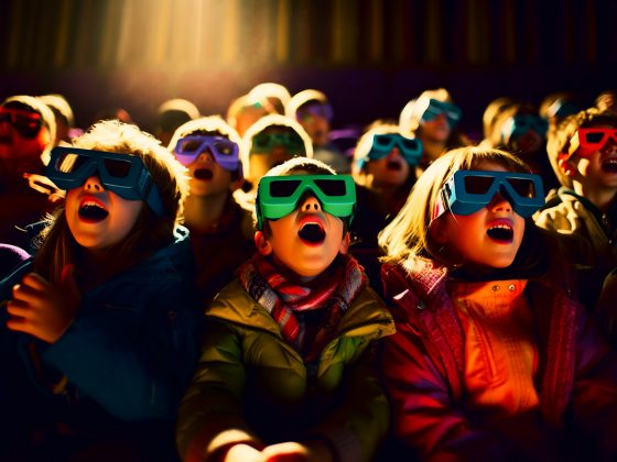Kinder mit 3D Brille im Kino